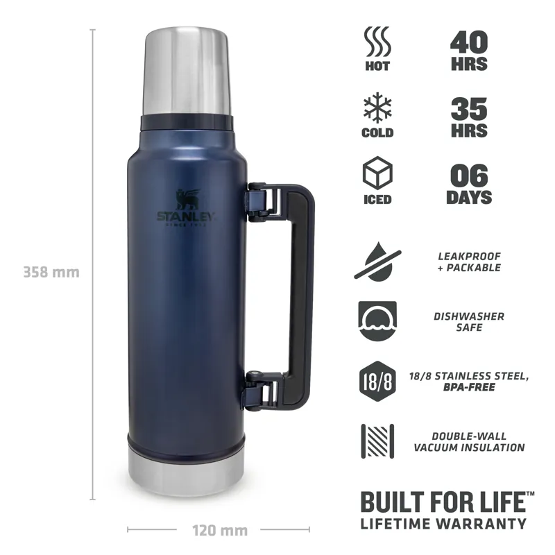 Stanley New Classic Vaccum Bottle 1.5QT/1.4Ltr in Nightfall-3